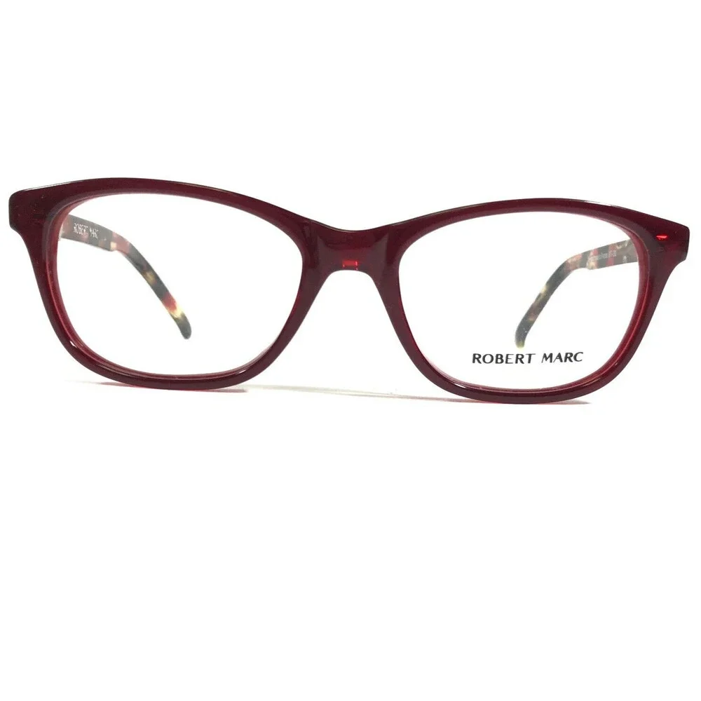 Robert Marc Eyeglasses Frames 817-232 Clear Red Tortoise Cat Eye Oval 48-18-130